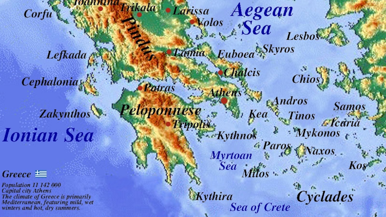 Greece Relief Map