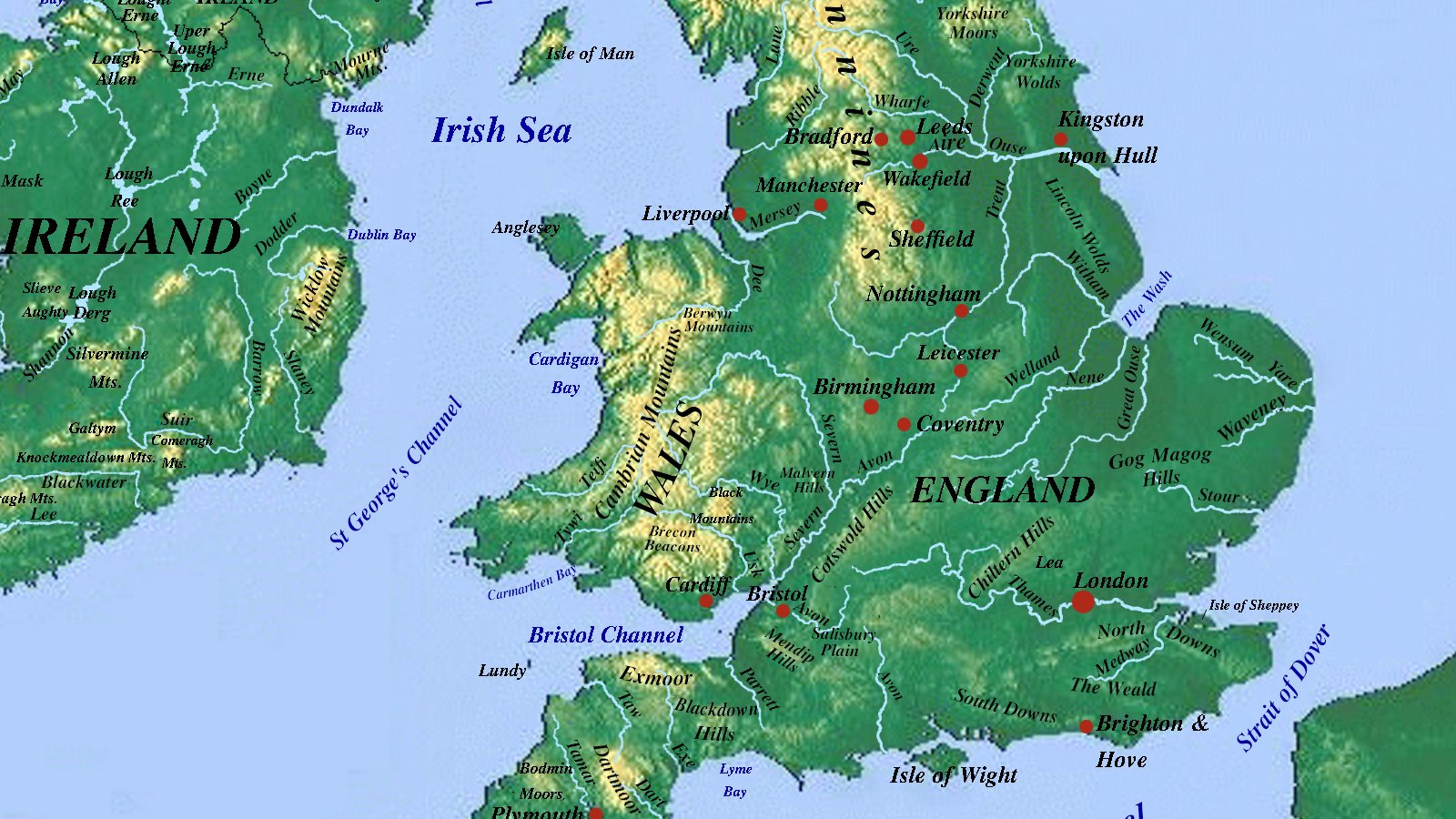 United Kingdom Topography